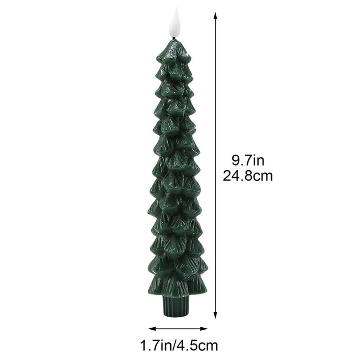 LED Taper Candles Christmas Tree Shape Set of 4 with Remote Set of 4 with Remote 2