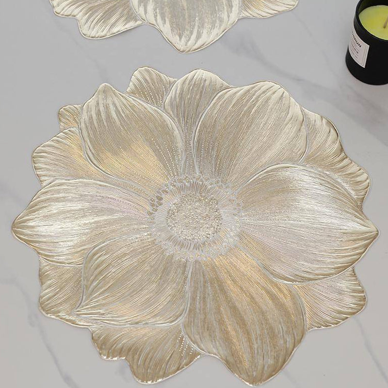 Lotus Placemats Set of 10 15 Inch Round Gold 1