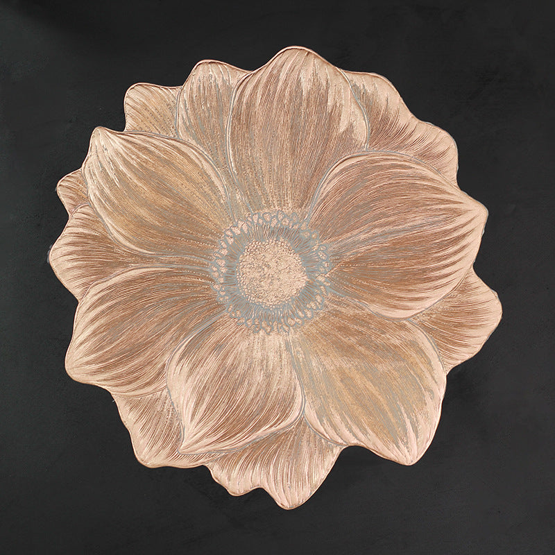 Lotus Placemats Set of 10 15 Inch Round Rose Gold 1