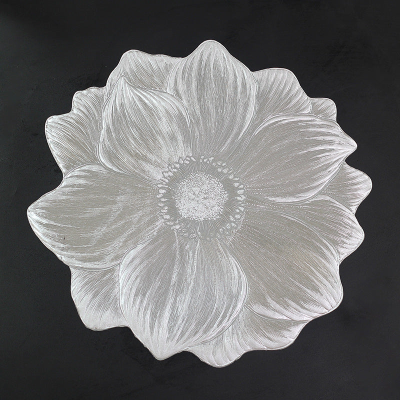 Lotus Placemats Set of 10 15 Inch Round Silver 1