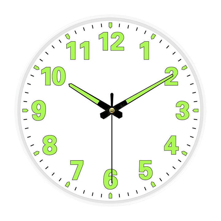 Luminous Wall Clock 8 in Quiet Sweep Movement Set of 2 Classic Numerals White Frame 1