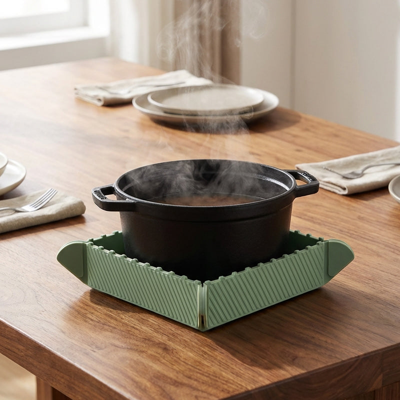 Magnetic Silicone Trivet Foldable Pot Mat Set of 2 5