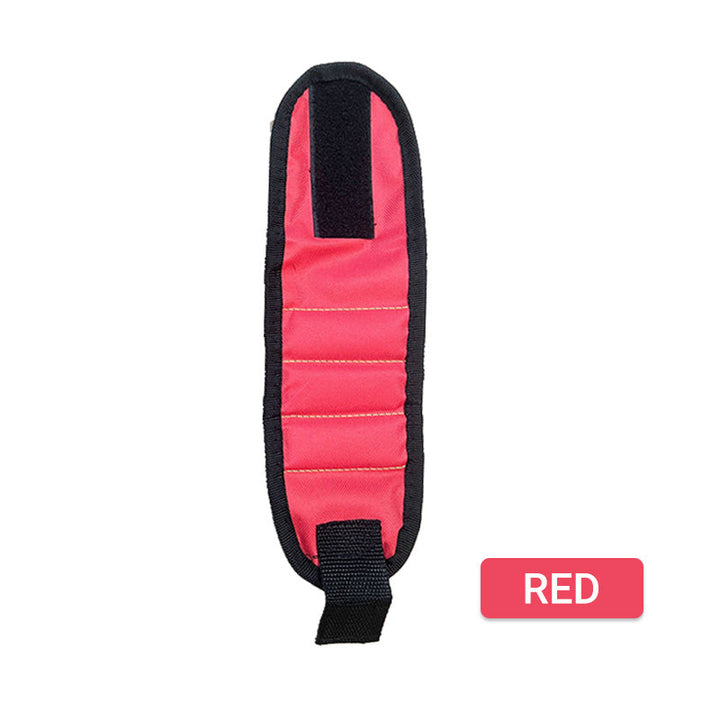 Magnetic Wristband for Screws and Nails Red 1