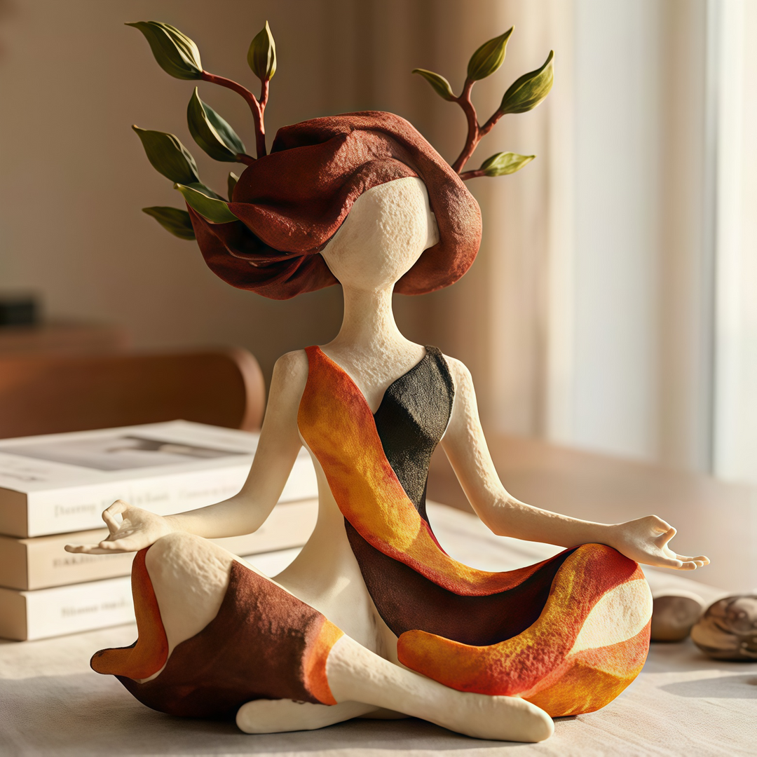 Meditation Figurine Resin Sculpture 6.5 Inch Earth 1