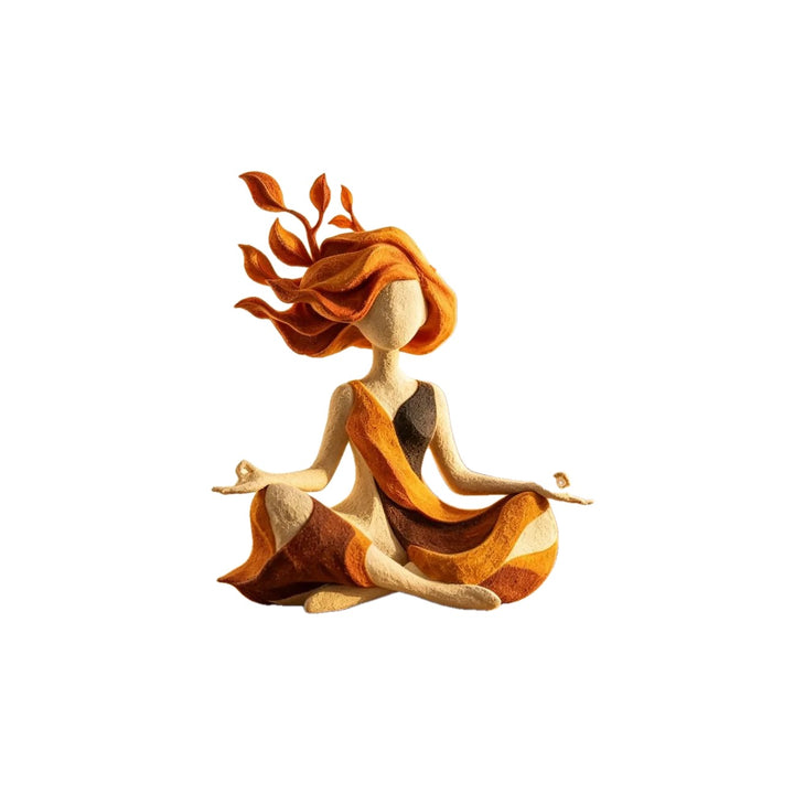 Meditation Figurine Resin Sculpture 6.5 Inch on white