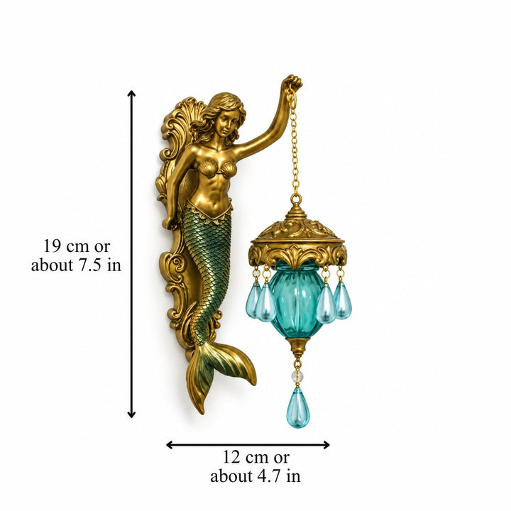 Mermaid Wall Lantern Battery Operated Resin 3