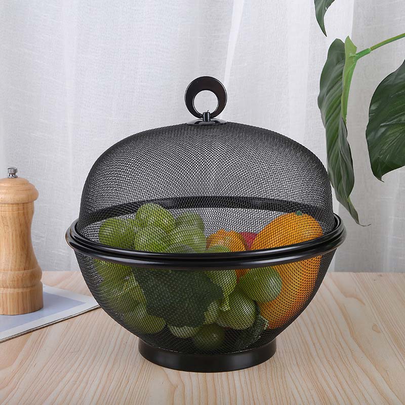 Mesh Fruit Basket with Lid 10.6 Inch Black 1