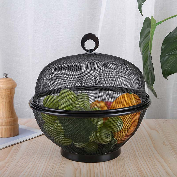 Mesh Fruit Basket with Lid 10.6 Inch Black 1