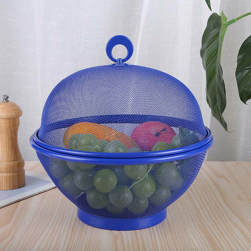 Mesh Fruit Basket with Lid 10.6 Inch Blue 1