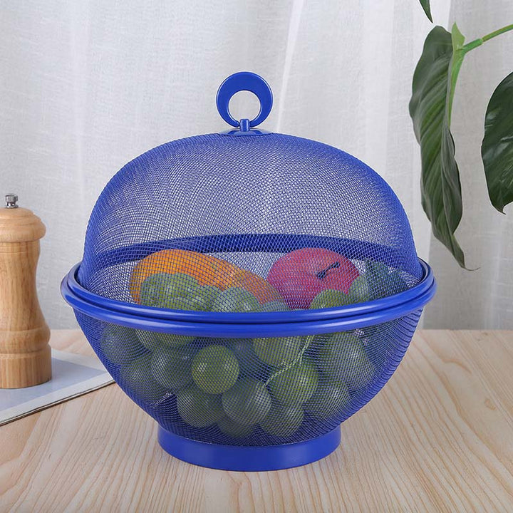 Mesh Fruit Basket with Lid 10.6 Inch Blue 1