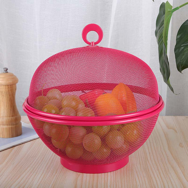 Mesh Fruit Basket with Lid 10.6 Inch Rose 1