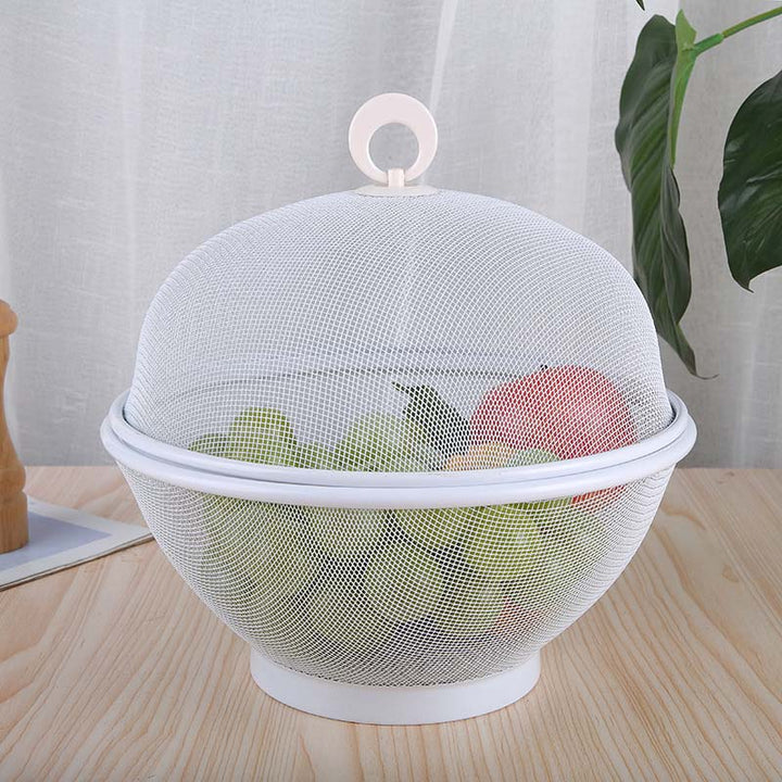 Mesh Fruit Basket with Lid 10.6 Inch White 1