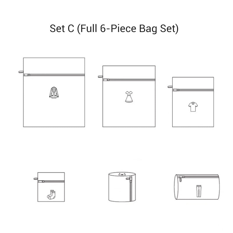 Mesh Laundry Bags with Zipper Set of 6 Assorted Sizes 6 Piece Set 1