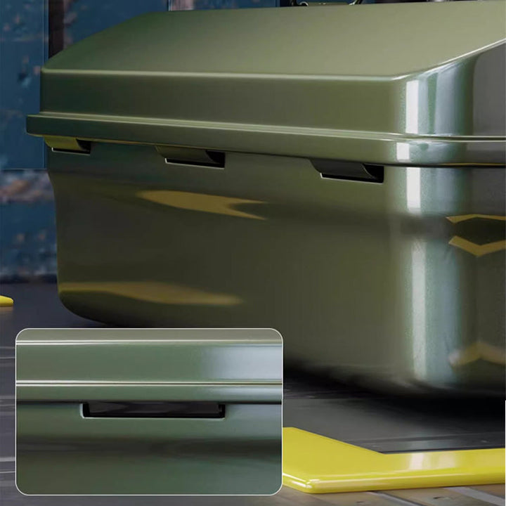 Metal Tool Box Army Green with Handle 2
