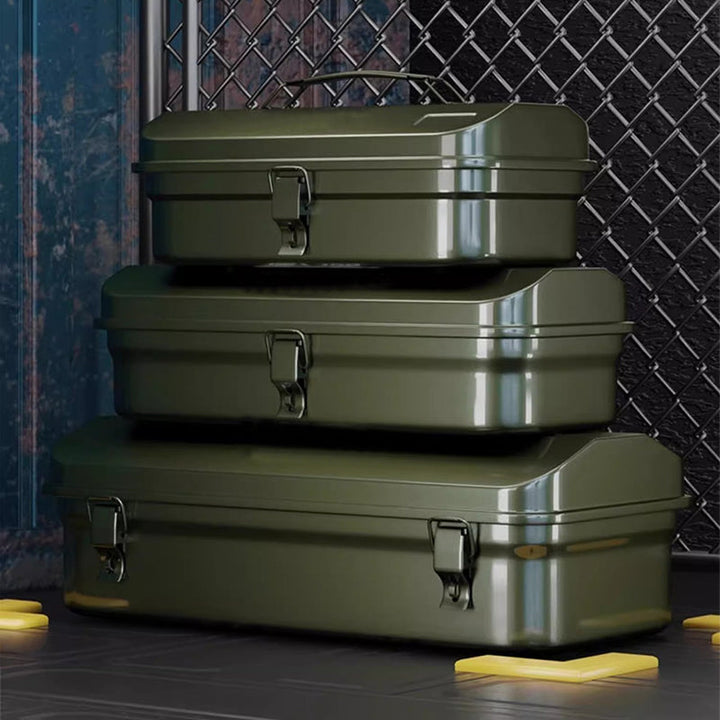 Metal Tool Box Army Green with Handle Extra Large 1