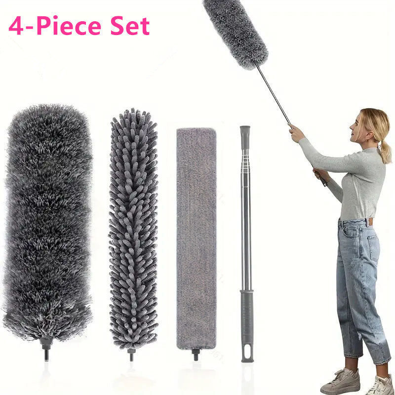 Microfiber Duster with Telescopic Pole up to 100 Inch 4 Piece Set 1
