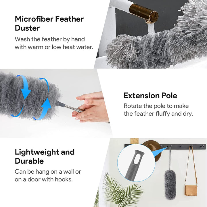Microfiber Duster with Telescopic Pole up to 100 Inch 5