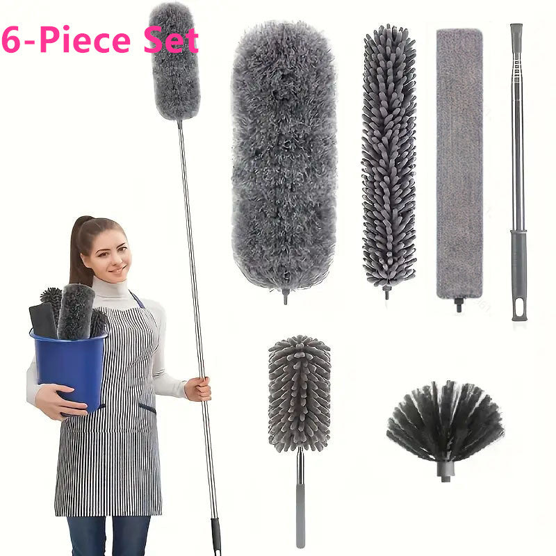 Microfiber Duster with Telescopic Pole up to 100 Inch 6 Piece Set 1