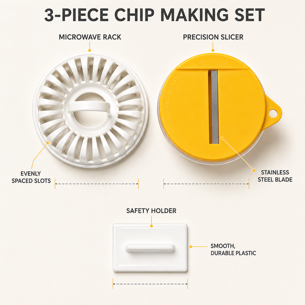 Microwave Potato Chip Maker Set with Slicer 2