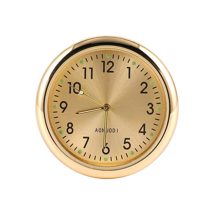 Mini Dashboard Clock 1.6 in Metal Set of 3 Gold 1