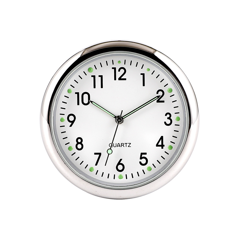Mini Dashboard Clock 1.6 in Metal Set of 3 White 1