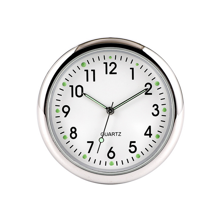 Mini Dashboard Clock 1.6 in Metal Set of 3 White 1
