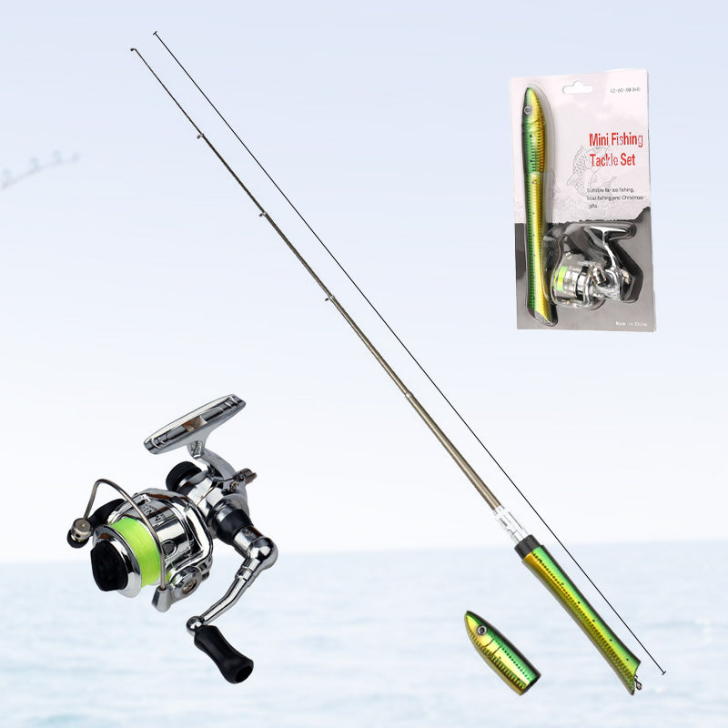 Mini Pocket Fishing Rod and Reel Combo Aluminum Set of 3 1