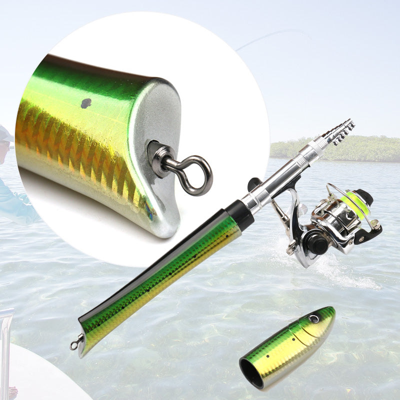 Mini Pocket Fishing Rod and Reel Combo Aluminum Set of 3 4