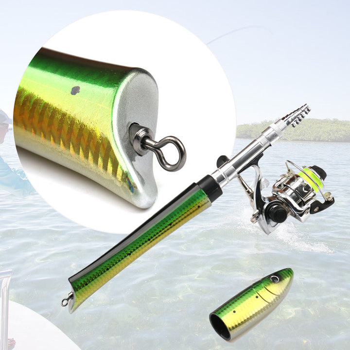 Mini Pocket Fishing Rod and Reel Combo Aluminum Set of 3 4
