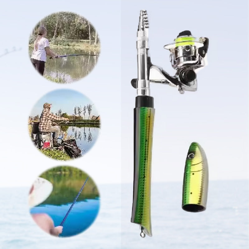 Mini Pocket Fishing Rod and Reel Combo Aluminum Set of 3 6