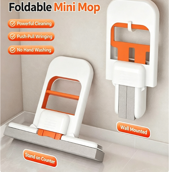 Mini Squeeze Mop 5.9 Inch with Replacement Heads 8