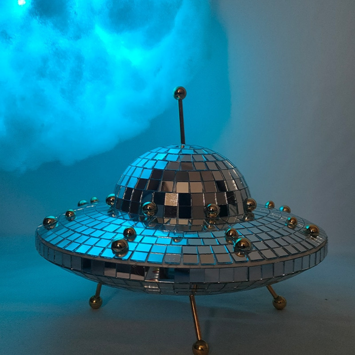 Mirror Disco Ball UFO Decor 7.9 Inch Iron and Glass 3