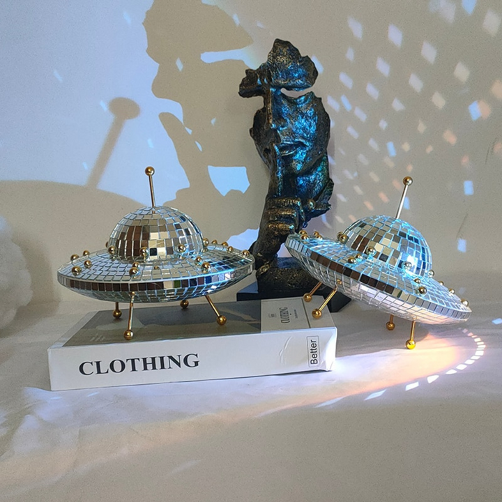 Mirror Disco Ball UFO Decor 7.9 Inch Iron and Glass 5