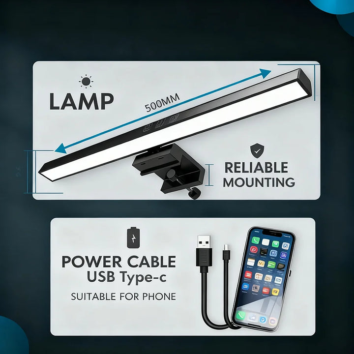 Monitor Light Bar LED Screen Lamp with 3 Color Modes USB Set of 3 1