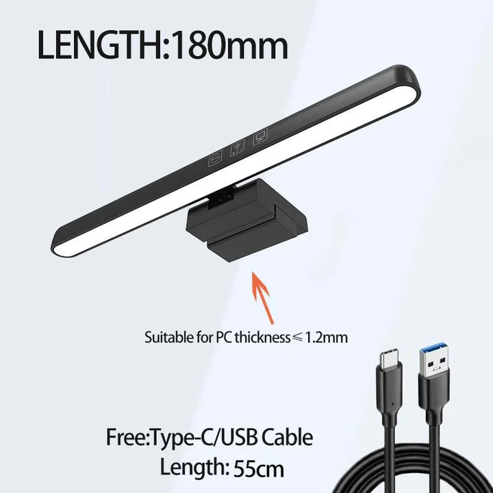 Monitor Light Bar LED Screen Lamp with 3 Color Modes USB Set of 3 18 cm Black 1