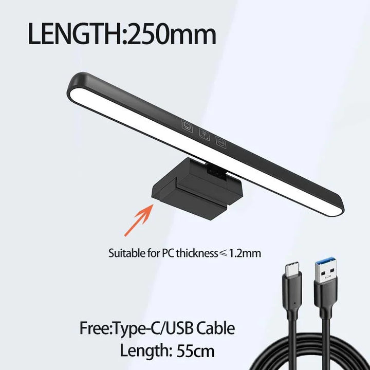 Monitor Light Bar LED Screen Lamp with 3 Color Modes USB Set of 3 25 cm Black 1