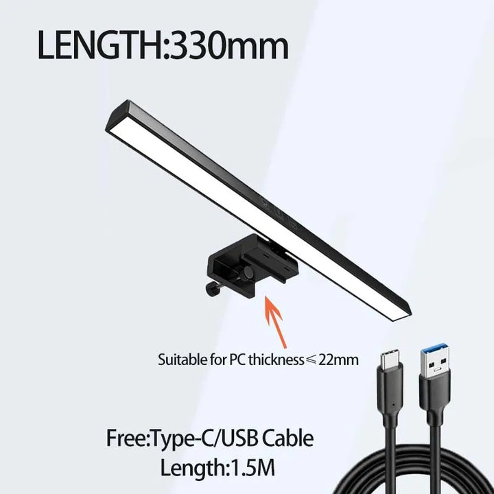 Monitor Light Bar LED Screen Lamp with 3 Color Modes USB Set of 3 33 cm Black 1