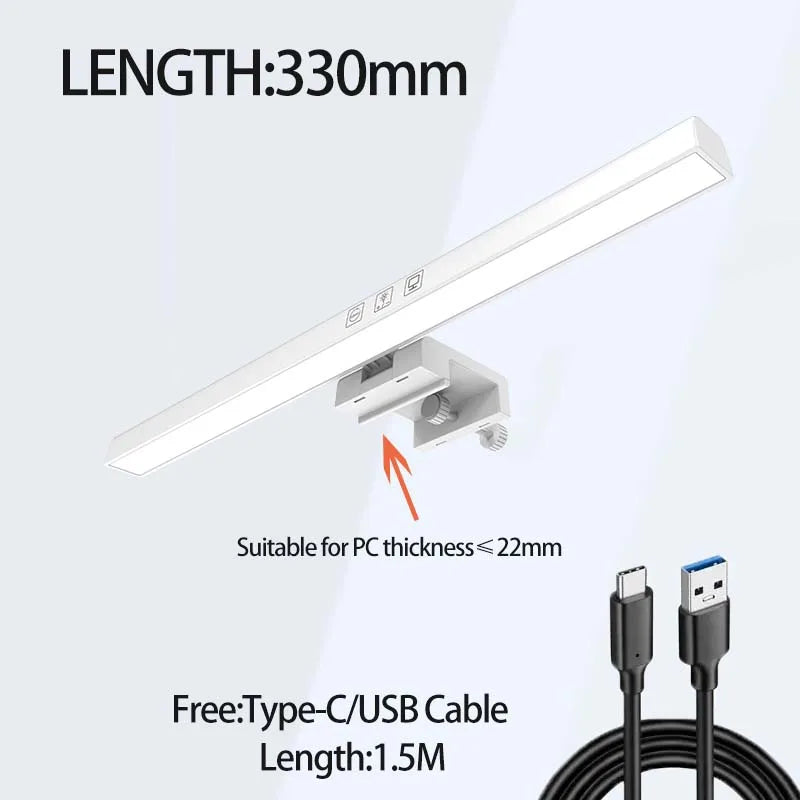 Monitor Light Bar LED Screen Lamp with 3 Color Modes USB Set of 3 33 cm White 1