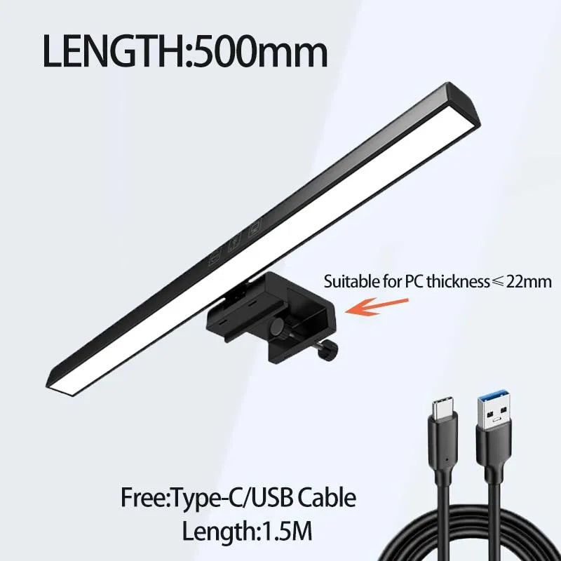 Monitor Light Bar LED Screen Lamp with 3 Color Modes USB Set of 3 50 cm Black 1
