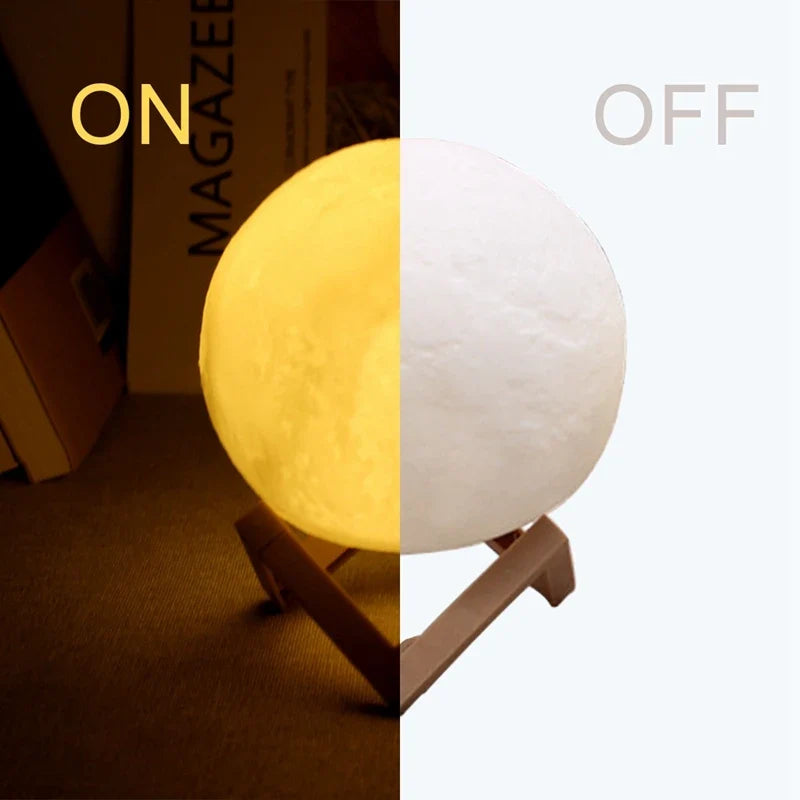 Moon Night Light 3.1 Inch Ball on Stand Button Cell Set of 3 1