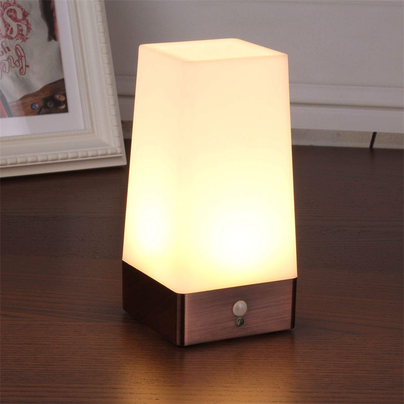 Motion Sensor LED Table Lamp 6.1 Inch Wireless Warm Set of 3 Square 1