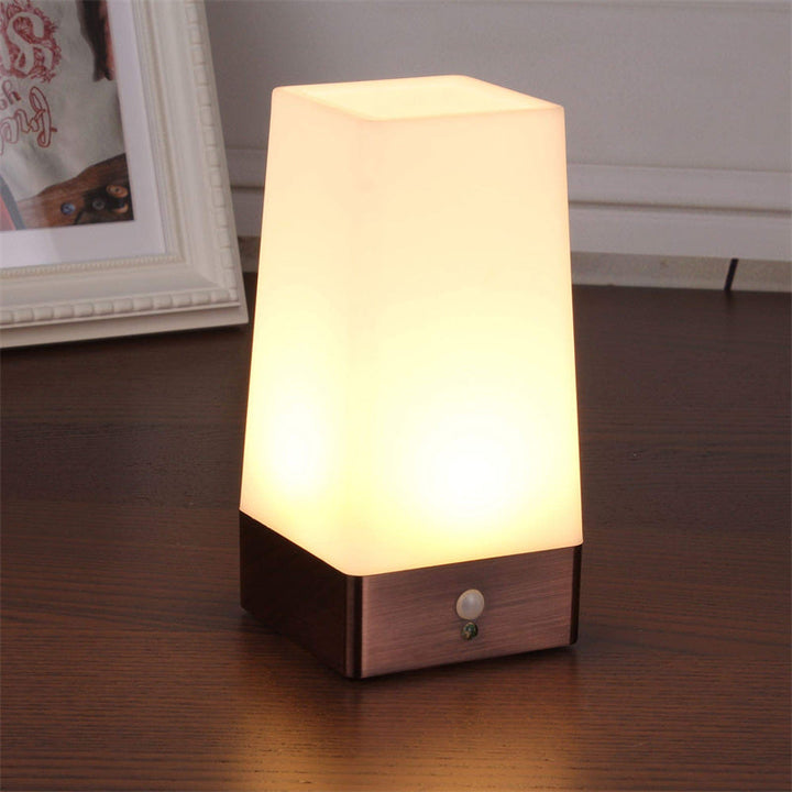 Motion Sensor LED Table Lamp 6.1 Inch Wireless Warm Set of 3 Square 1