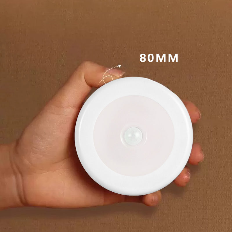 Motion Sensor Night Light Round 3.1 Inch Stick On Set of 2 1
