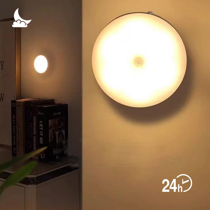 Motion Sensor Night Light Round 3.1 Inch Stick On Set of 2 3