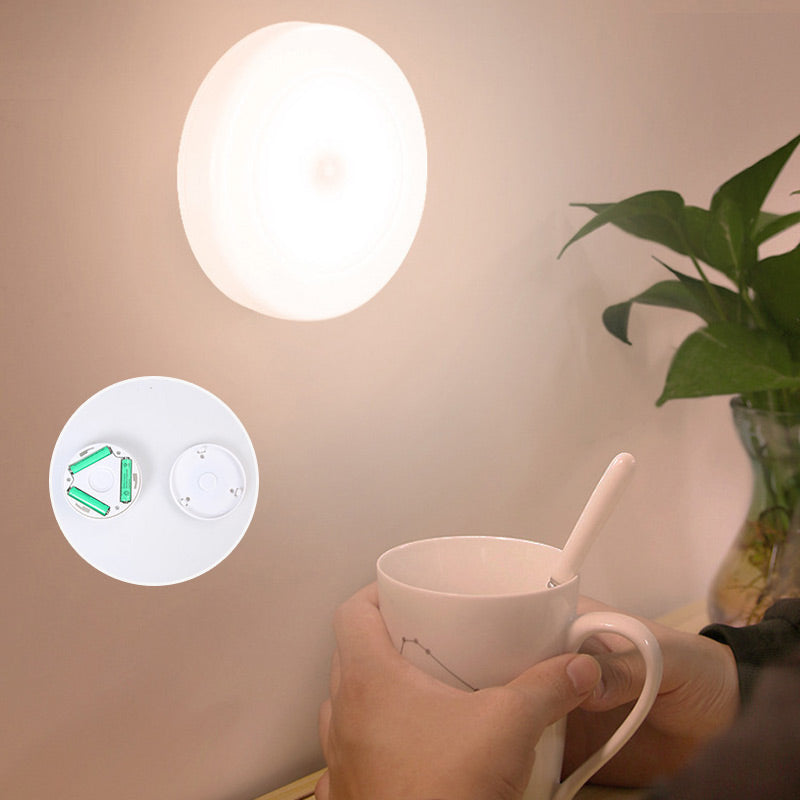 Motion Sensor Night Light Round 3.1 Inch Stick On Set of 2 4