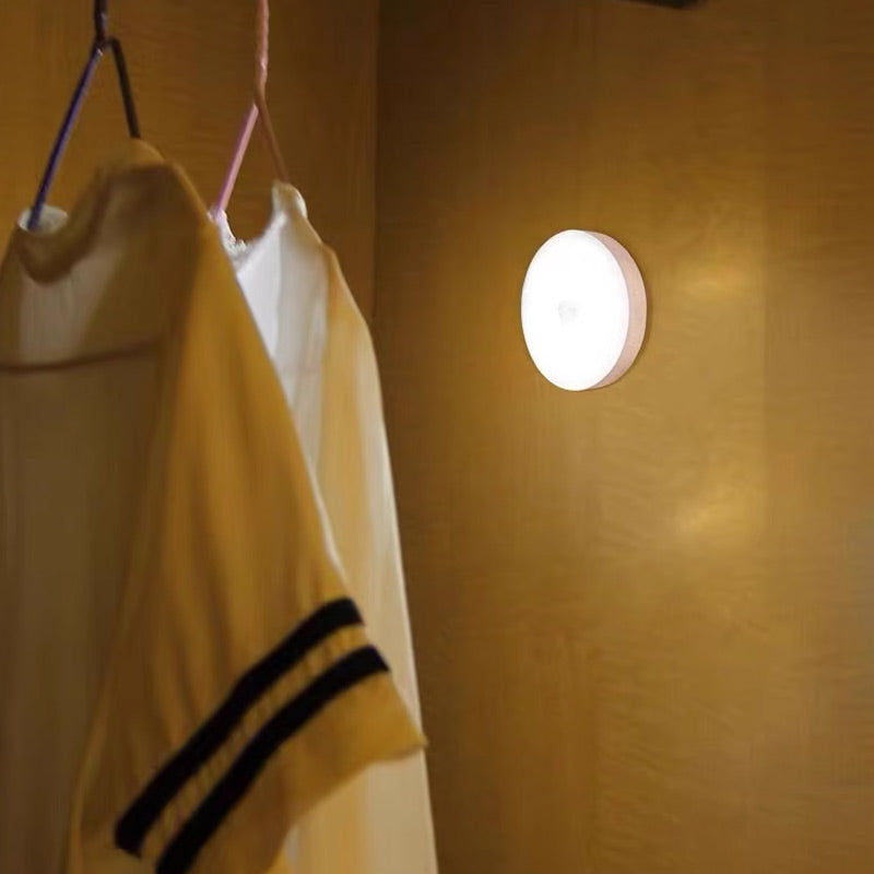 Motion Sensor Night Light Round 3.1 Inch Stick On Set of 2 5