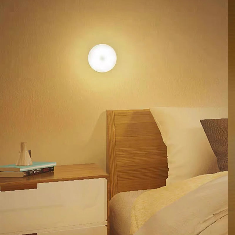 Motion Sensor Night Light Round 3.1 Inch Stick On Set of 2 6