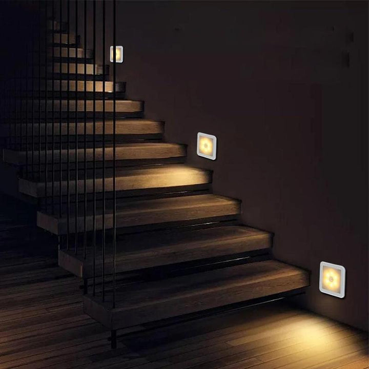 Motion Sensor Night Light Square 3.1 Inch Stick On Set of 3 2