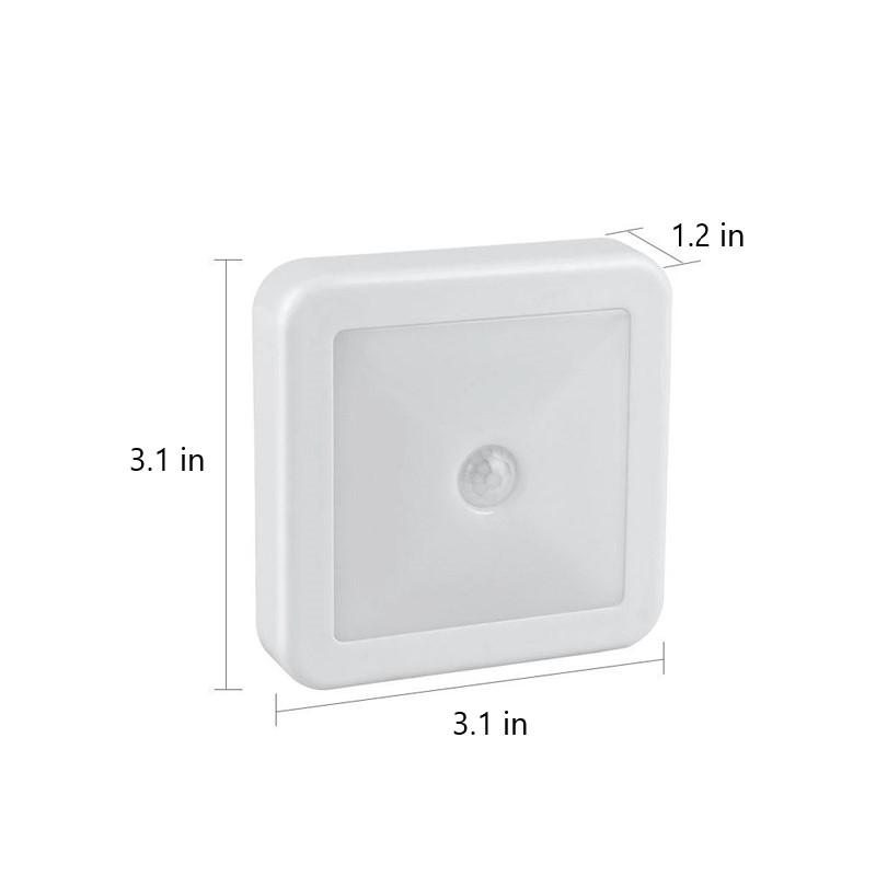 Motion Sensor Night Light Square 3.1 Inch Stick On Set of 3 4