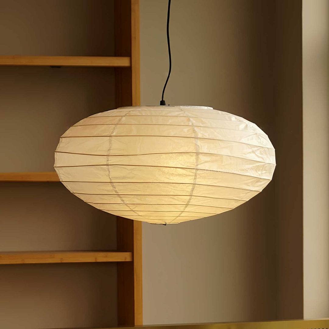Mulberry Paper Lantern Pendant Light Round White 19.7 in Set of 2 2
